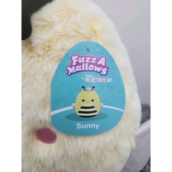 New w/tags sqiushmallow fuzzamallows Sunny Bee 12 Inches - Picture 5 of 9